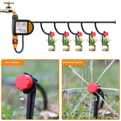5-50M 1/4" Smart Garden Timer Irrigation Set IPX5 Waterproof LCD Automatic Watering Controller Can Be Used Lawn Plant Water Kit