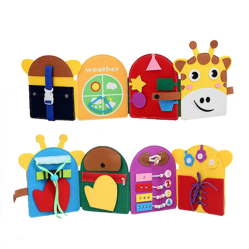 Jouets Montessori, livre occupé pour enfants, forme de couleur, Cognition animale, jouets d'éducation précoce, chiot, livre silencieux, jouets à motricité Fine