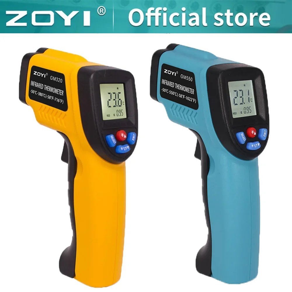 Thermomètre infrarouge, pistolet de température portable pour la cuisson, four à pizza, grill et moteur - Lecteur de température de surface laser