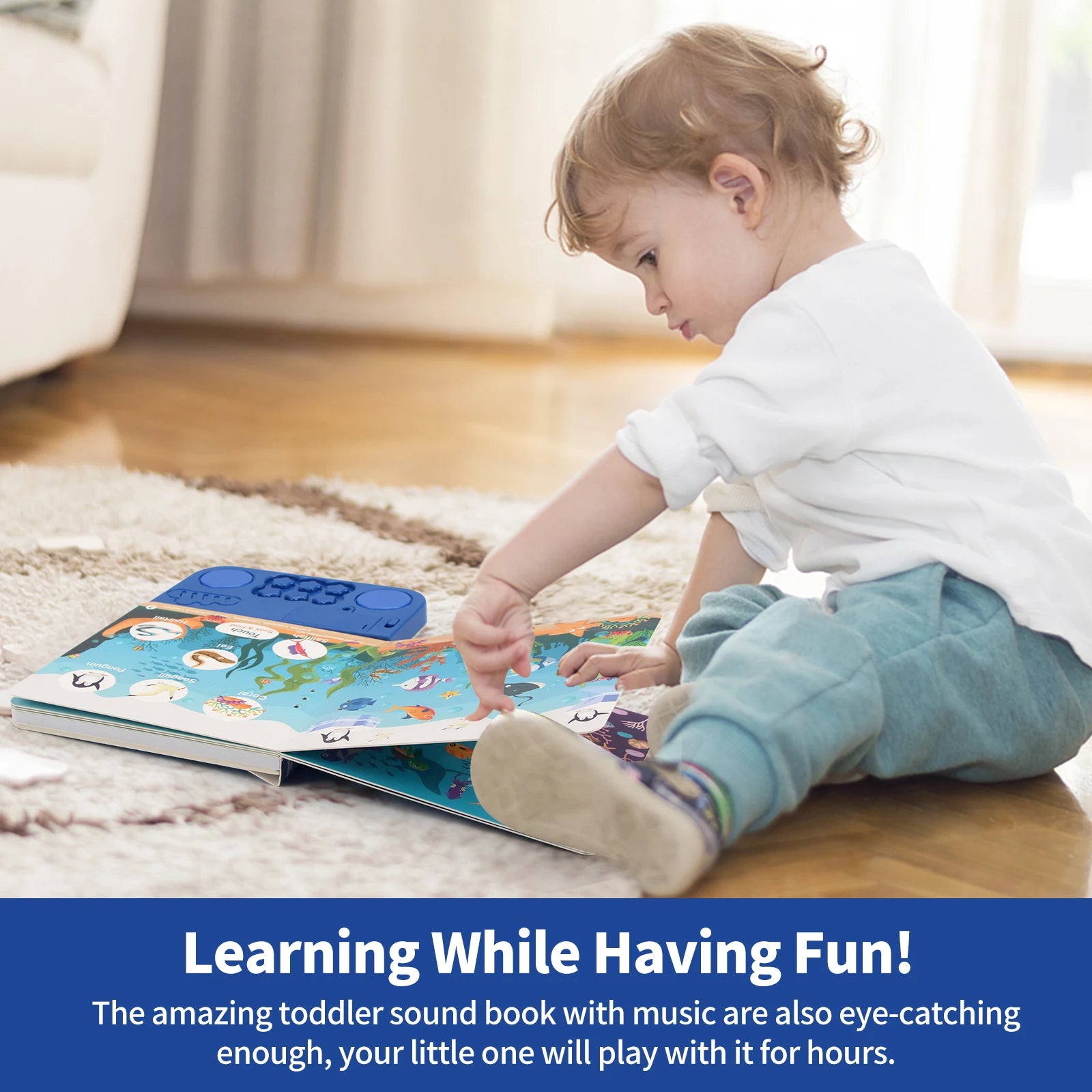 Livres Audio électroniques pour enfants, livres cognitifs avec mélodie et lumières, sons de batterie, jouets éducatifs interactifs préscolaires