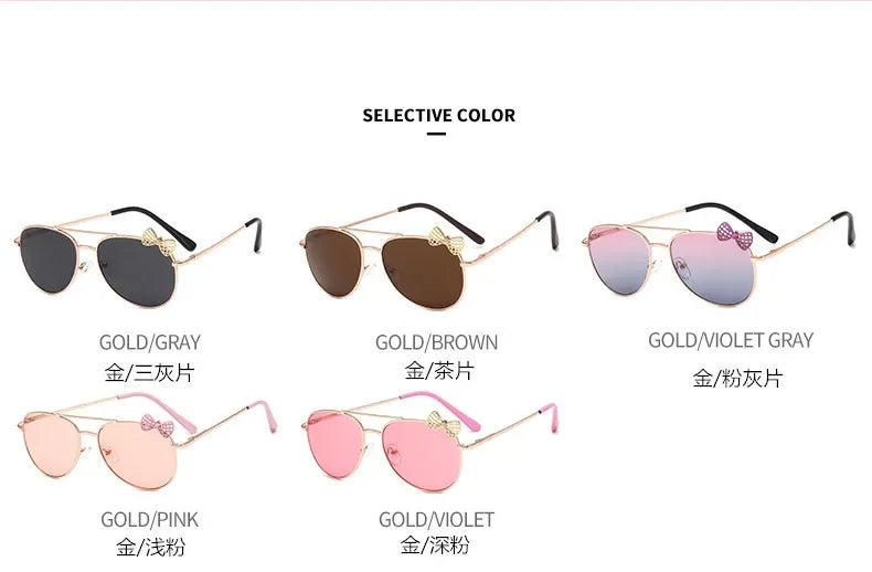 Lunettes de soleil mignonnes pour enfants, monture métallique, mode filles, lunettes de cyclisme en plein air, lunettes de fête, fournitures de photographie