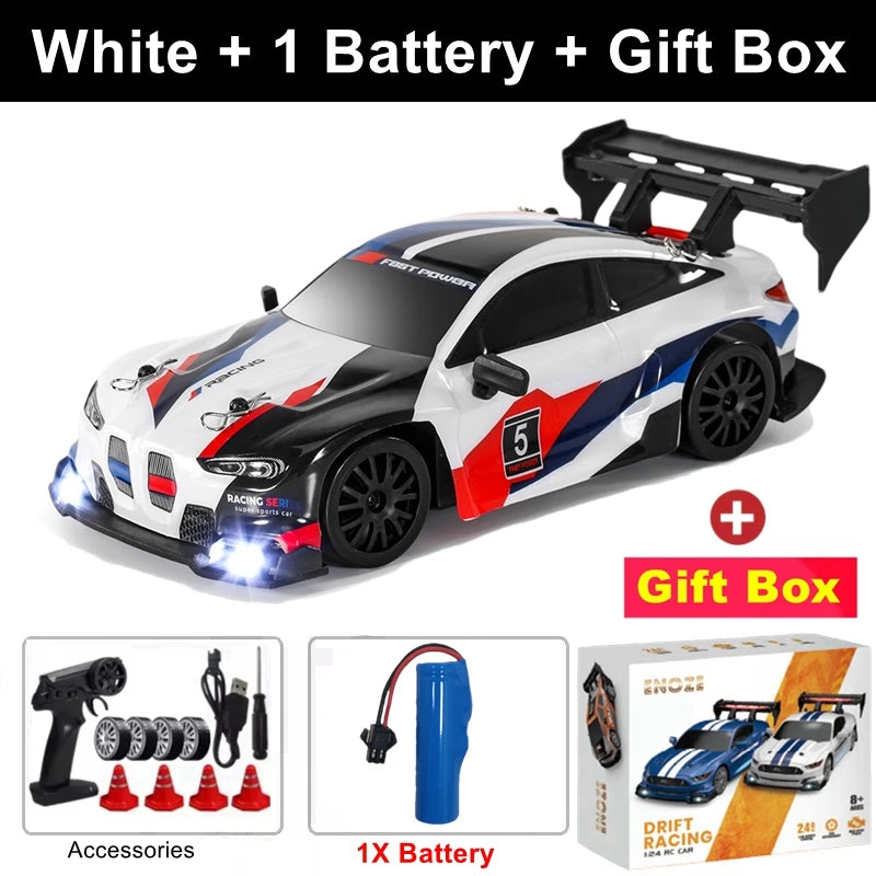 4WD RC Drift Car, High-Speed ​​Remote Control Racing Vehicle with LED Lights, 2.4GHz Radio, 4x4 Off-Road Truck, Children's Toy