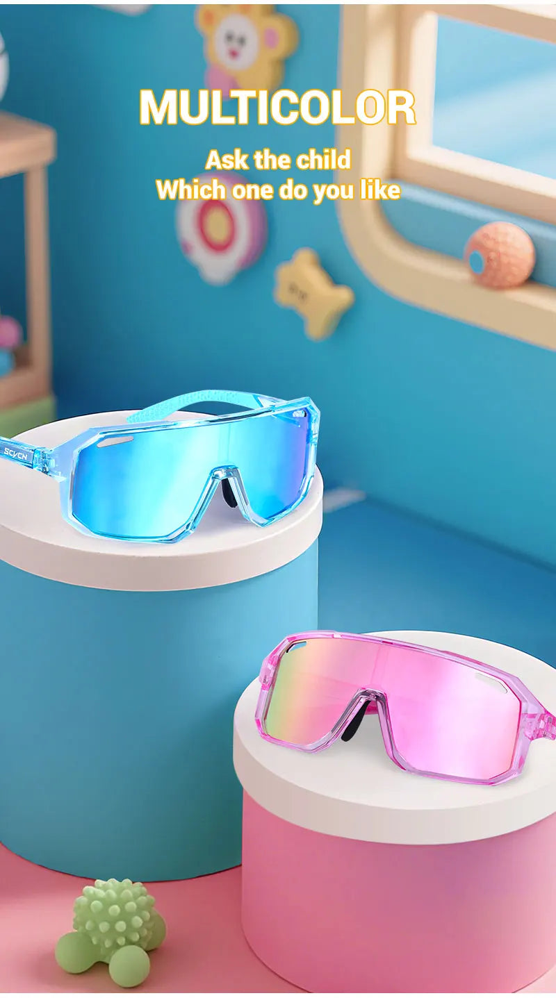 SCVCN mode enfants lunettes de soleil enfant sport lunettes garçon en plein air course patinage à roulettes lunettes de soleil fille vtt cyclisme lunettes