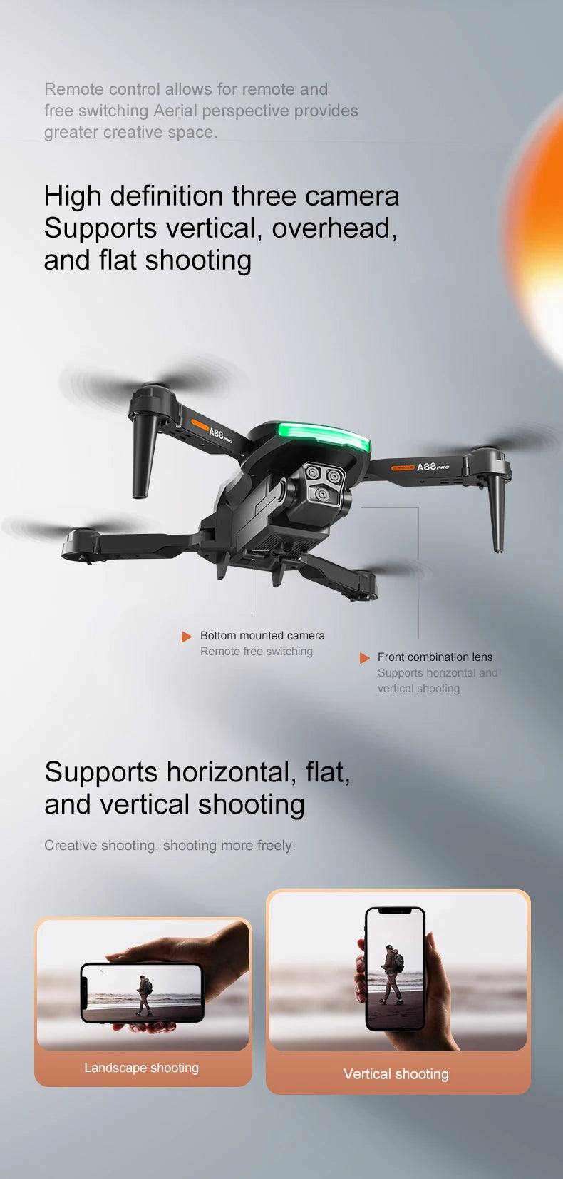 Mini importateur A88 avec caméra pour touristes 8K, haute définition, photographie aérienne professionnelle, GPS, évitement d'obstacles, quadrirotor, importateur de sécurité RC