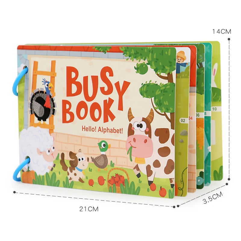 Livre Montessori pour bébé, mon premier livre silencieux, jouet éducatif pour l'apprentissage précoce, jeu assorti pour bébés de 2 à 3 ans