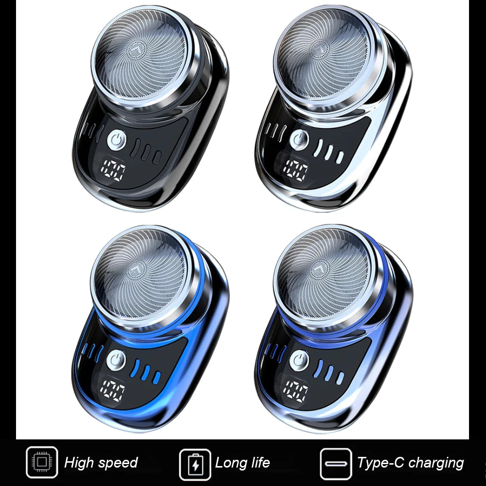 Mini rasoir électrique de voyage pour hommes, avec affichage numérique, tondeuse à barbe, lavable, Rechargeable, format de poche, Portable