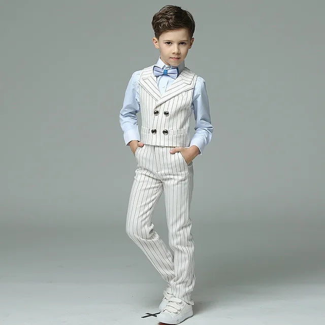 Formal suit for boys, for weddings, white party blazer, trousers, christening outfit, children's suit, prom tuxedo set for men and teenagers