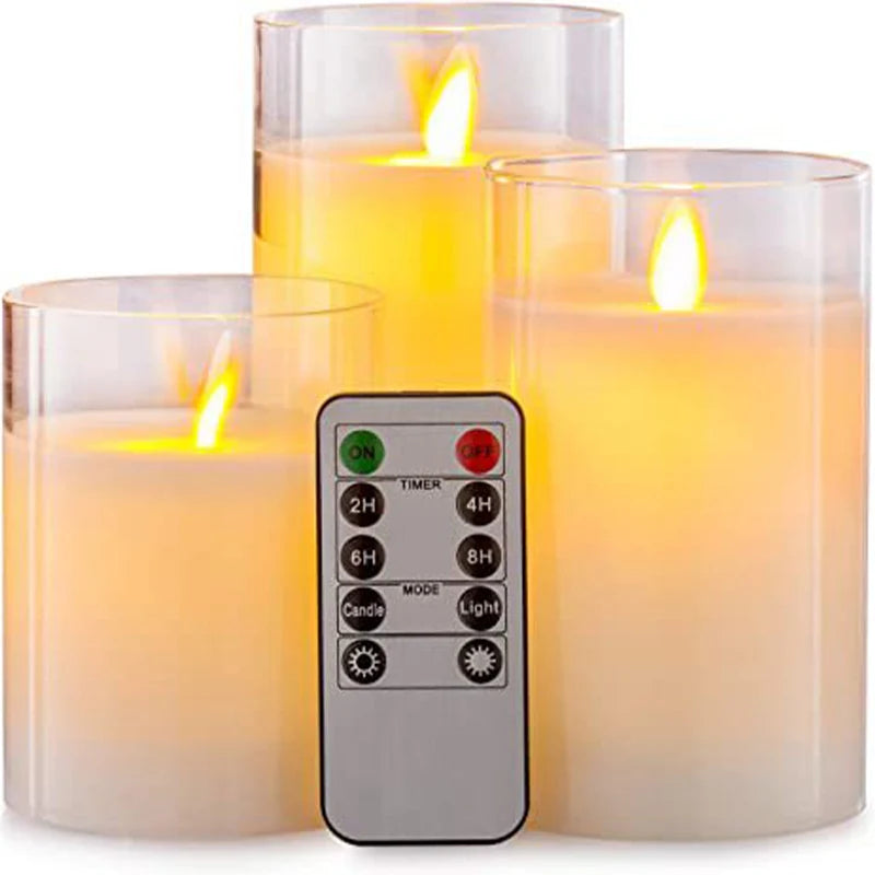 Bougies sans flamme 3D wick bougie LED électrique à piles avec télécommande pour fête hôtel mariage décoration d'anniversaire