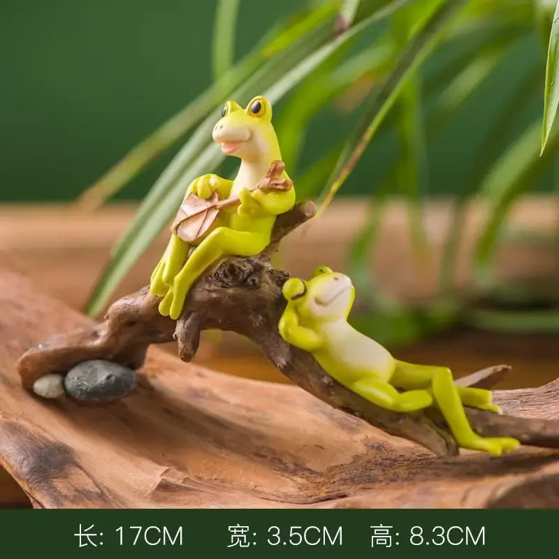 Simulation de fée de grenouille animale, Mini ornement en résine, décoration de jardin, Figurines miniatures, Micro paysage, Terrarium, cadeau artisanal