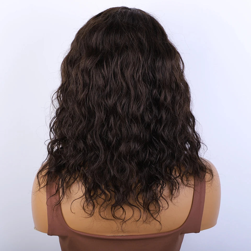 Perruques de Cheveux humains supérieures coupe lutin courte brun naturel Multi séparation 100% vrais Perruques de Cheveux humains Perruques Cheveux Humains de haute qualité