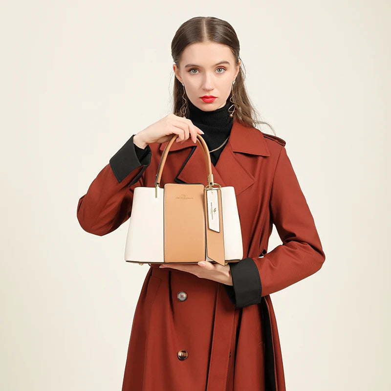 Sac à main de luxe imprimé grande capacité en cuir souple pour femmes, sac à bandoulière de loisirs de styliste pour dames