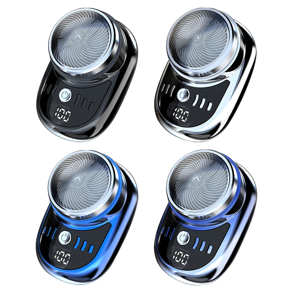 Mini rasoir électrique de voyage pour hommes avec affichage numérique, tondeuse à barbe pour le visage, rasoir aste lavable, taille de poche portable