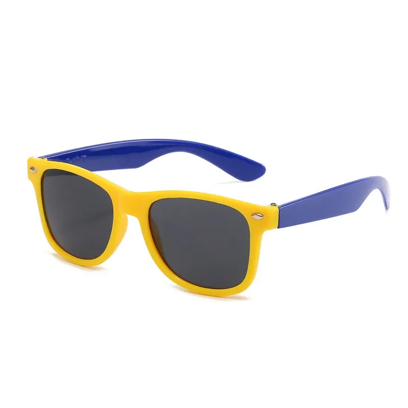 Lunettes de soleil à monture carrée pour garçons et filles, lunettes de soleil rétro pour enfants, protection UV extérieure, lunettes de soleil mignonnes