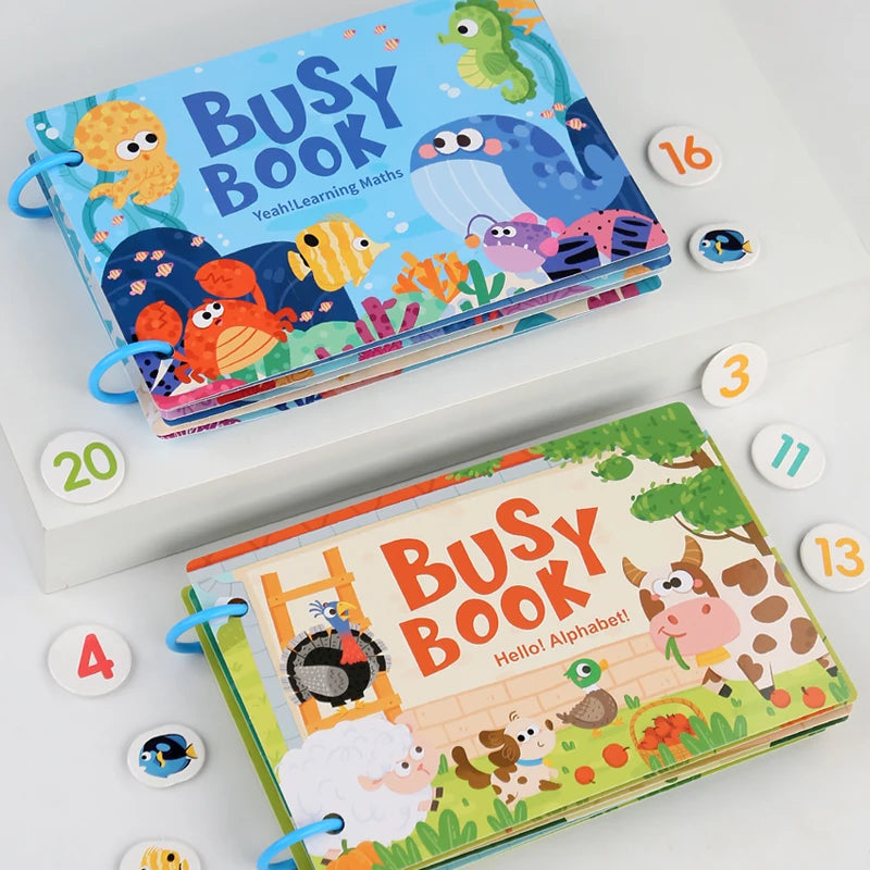 Livre Montessori pour bébé, mon premier livre silencieux, jouet éducatif pour l'apprentissage précoce, jeu assorti pour bébés de 2 à 3 ans