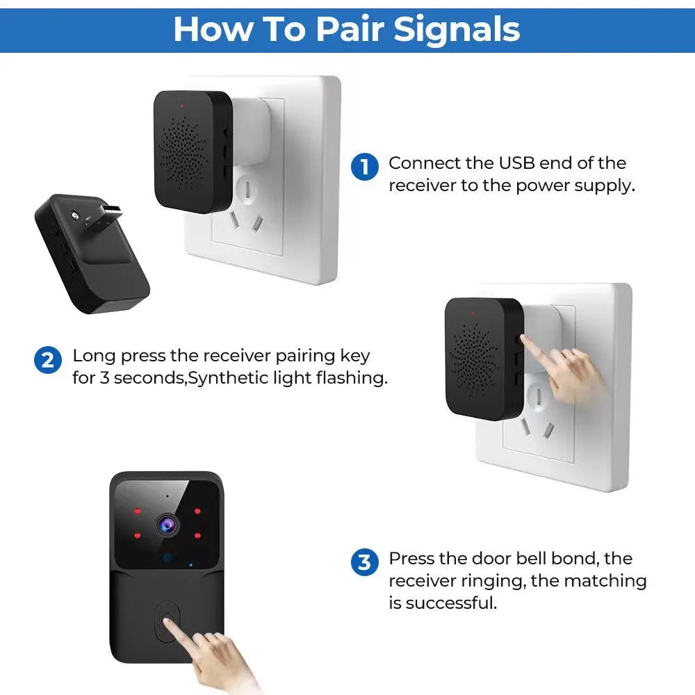 Sonnette vidéo WiFi sans fil pour téléphone, système d'interphone bidirectionnel, Vision nocturne IR, sonnette de sécurité pour maison intelligente, moniteur de caméra