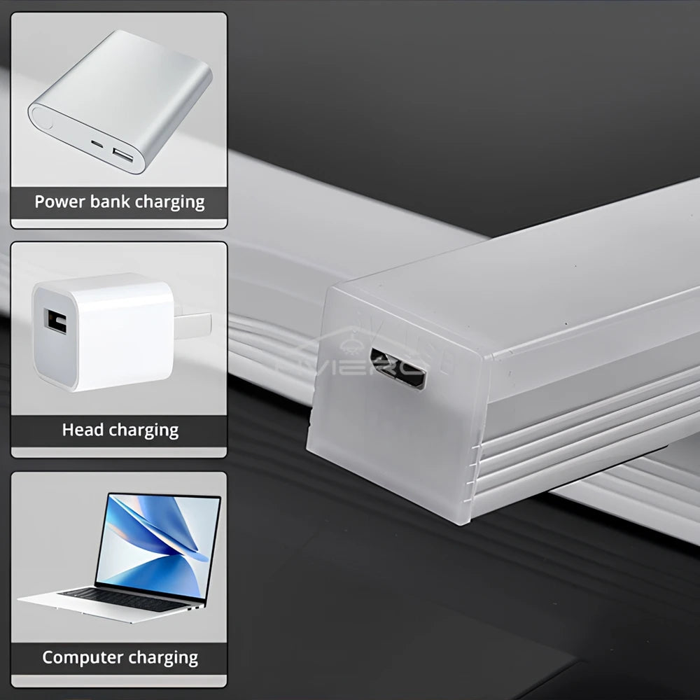 Motion Sensor Night Light, Wireless USB Rechargeable Magnetic LED Lamp for Wardrobe, Bedroom, Closet, Kitchen, Hallway, Tube Detector Bulb