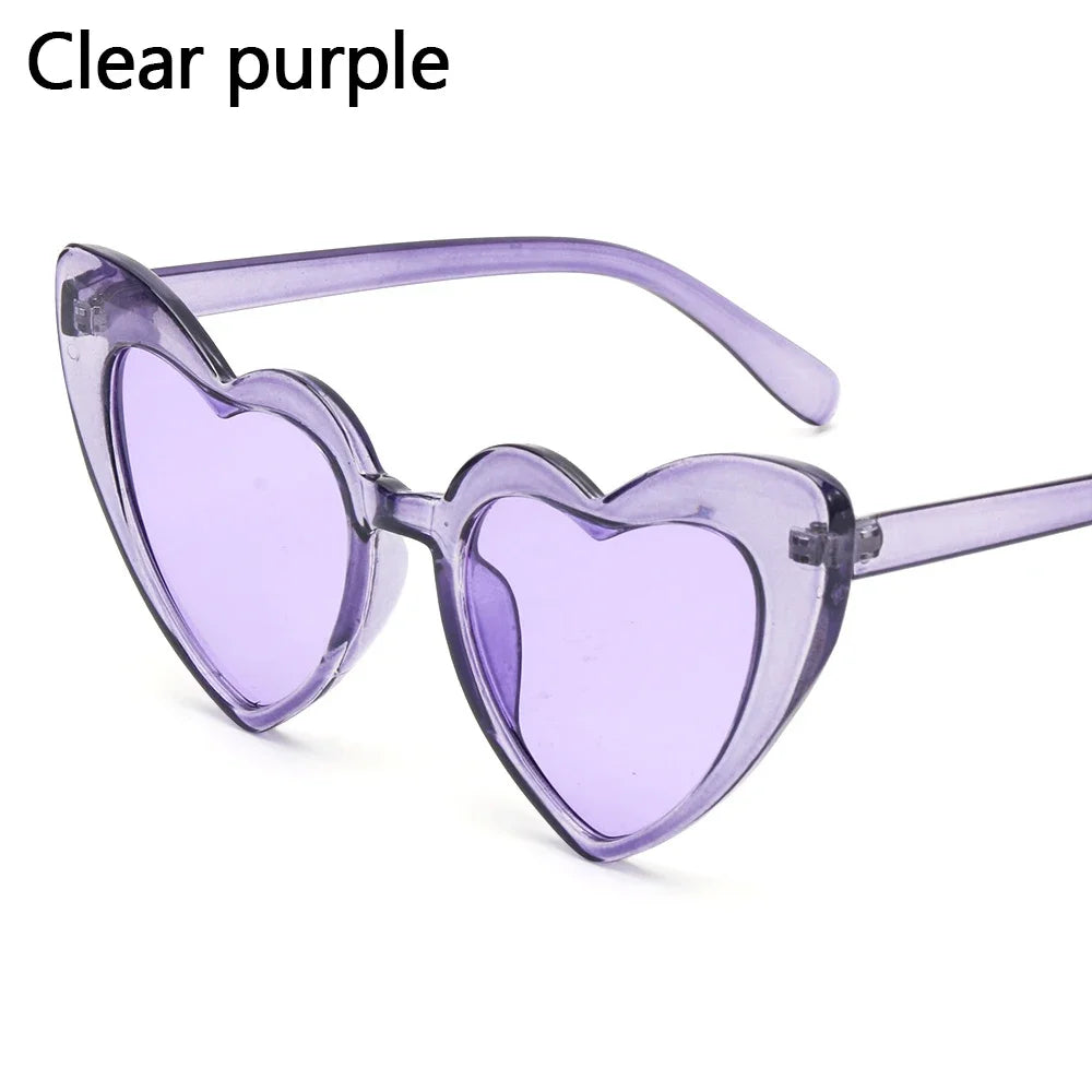 Lana del rey-Lunettes de soleil en forme de cœur pour femmes, lunettes de soleil rétro, lunettes de protection UV400, grand cadre, effet d'amour, luxe, 1PC