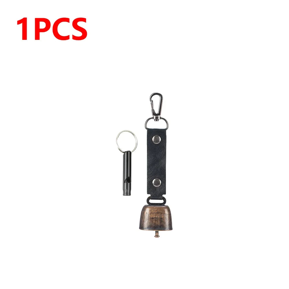 Loud bear bell with emergency whistle set, magnetic bear bell, silent repellent bell, bear bell for bear deterrence, 1-5 pieces