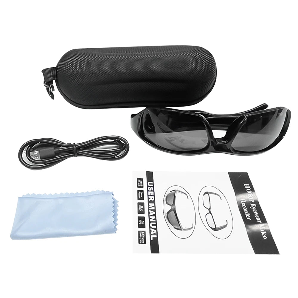 Mini caméra portable avec lunettes, enregistreur vidéo extérieur, prise de photos, cyclisme, contrôle à un bouton, HD, 1080P