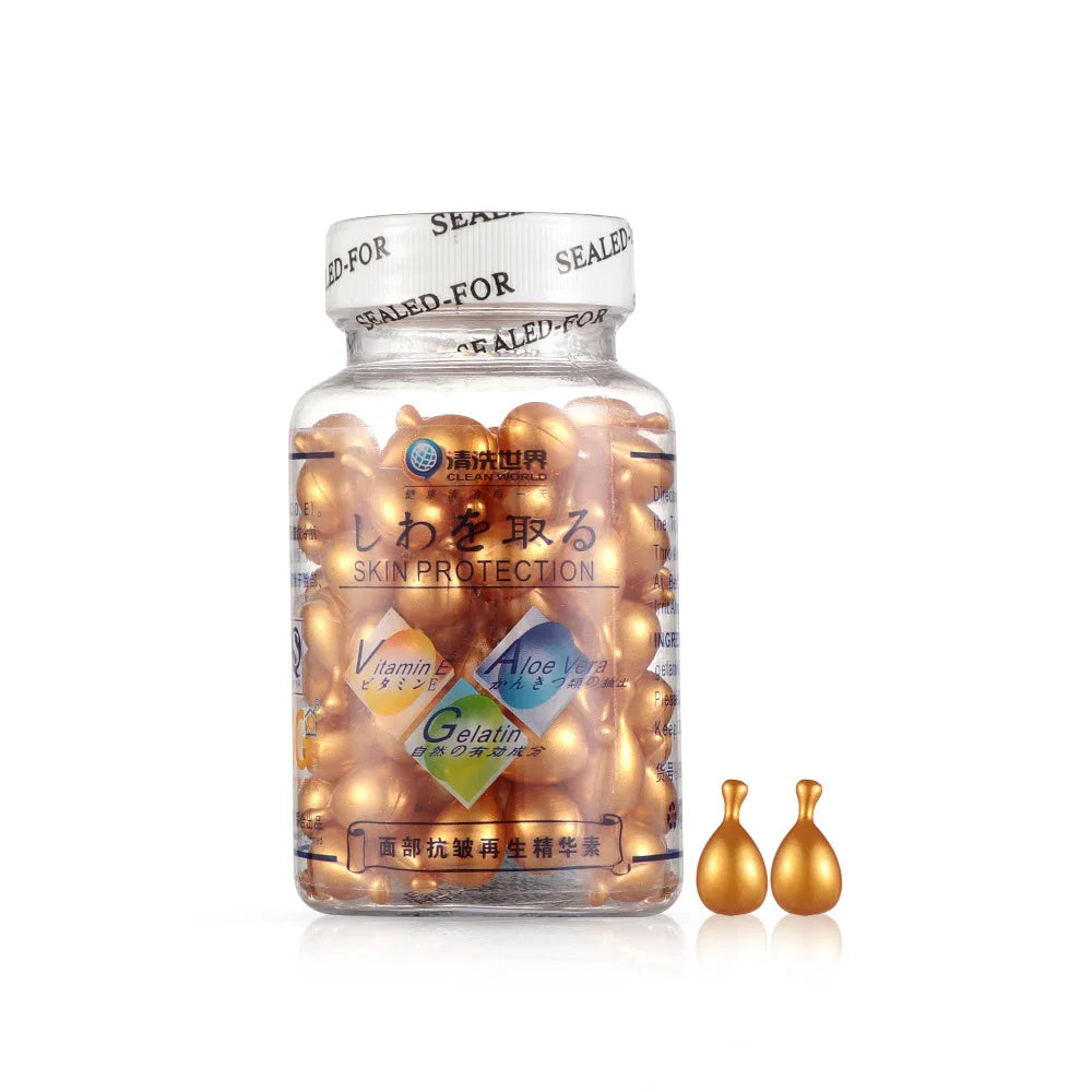 Capsules d'extrait de vitamine E, crème hydratante, sérum Ve, maquillage coréen pour le visage, 90 pièces/bouteille, soins pour la peau