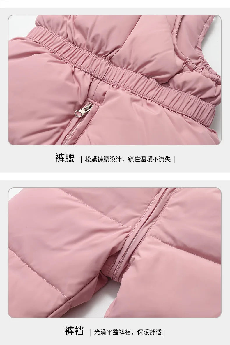 OLEKID 2025 hiver enfants fille doudoune enfant en bas âge fille combinaison 2 pièces ensemble de vêtements 1-5 ans enfants bébé filles vêtements d'extérieur vêtements de neige