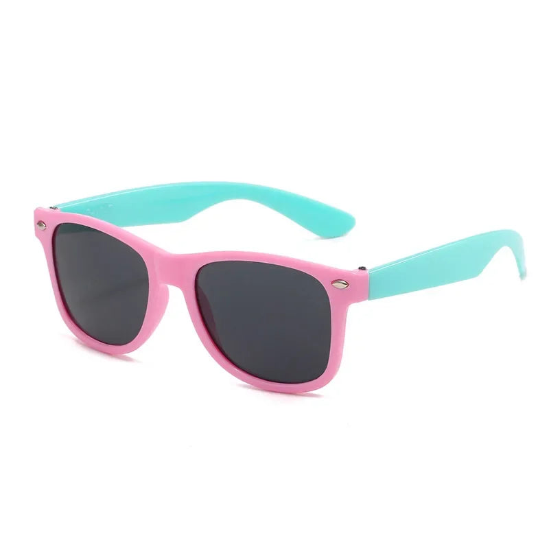Lunettes de soleil à monture carrée pour garçons et filles, lunettes de soleil rétro pour enfants, protection UV extérieure, lunettes de soleil mignonnes