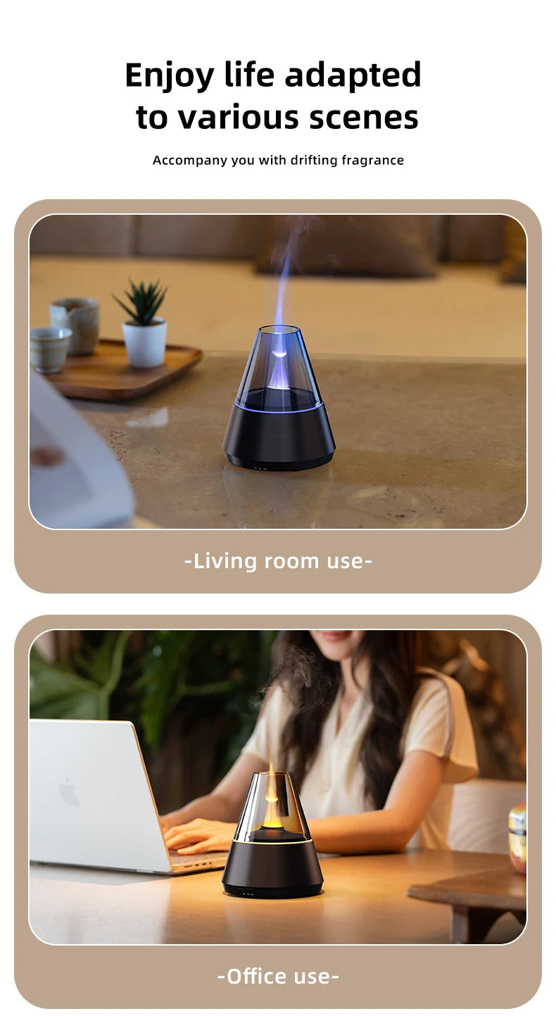 Diffuseur d'huiles essentielles, diffuseur d'arôme d'aromathérapie de Style moderne avec bougie, humidificateur ultrasonique à brume fraîche de parfum
