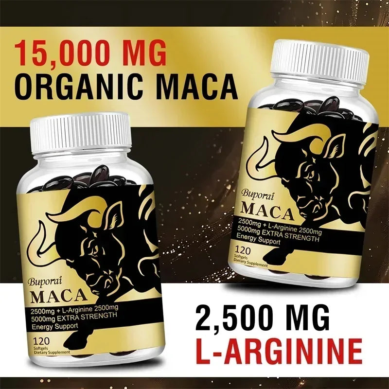 Supplément de racine de maca - avec Panax Ginseng pour augmenter l'énergie, améliorer l'endurance, la force musculaire et les performances athlétiques