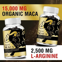 Supplément de racine de maca - avec Panax Ginseng pour augmenter l'énergie, améliorer l'endurance, la force musculaire et les performances athlétiques
