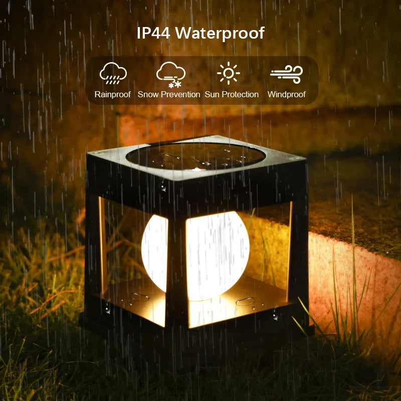 2-LED outdoor solar light, waterproof pillar lights, capital lights, for yards, lawns, walkways, gardens, camping.