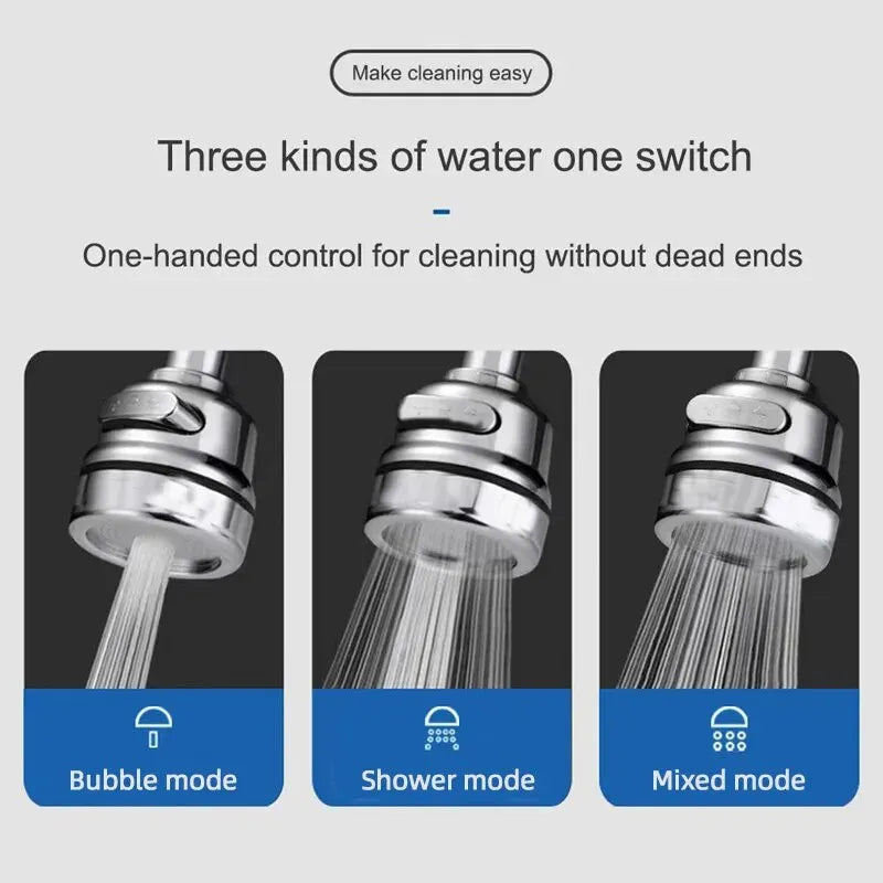 BAOKEMO buse de robinet robinet d'évier de cuisine Booster tête de pulvérisation 3 Modes de sortie d'eau Rotation à 360 degrés