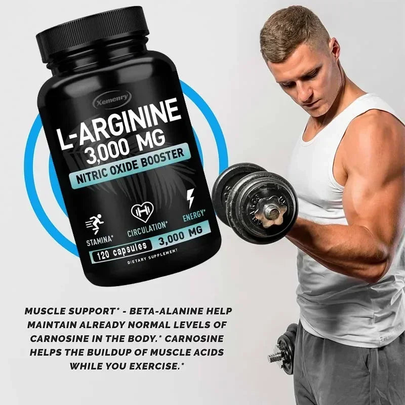 L-Arginine - Soutient la croissance musculaire, favorise la circulation sanguine et améliore l'immunité, améliore l'endurance et les performances