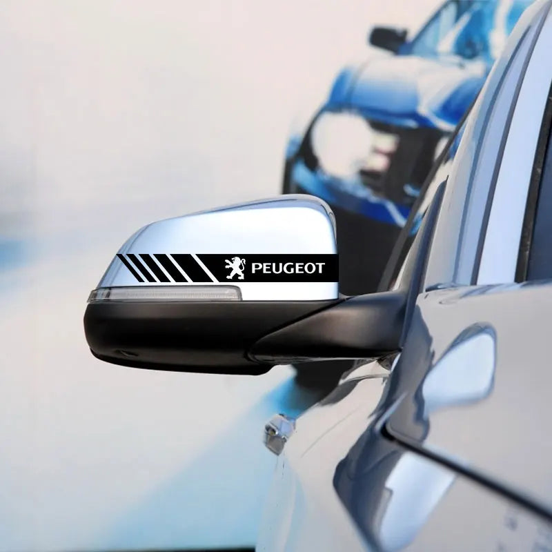 Bandes de course à rayures en PVC pour voiture, autocollants pour rétroviseur, Badge pour Peugeot 608 107 BB1 HX1 Partner 3008 4008 2008 5008 4007 6008