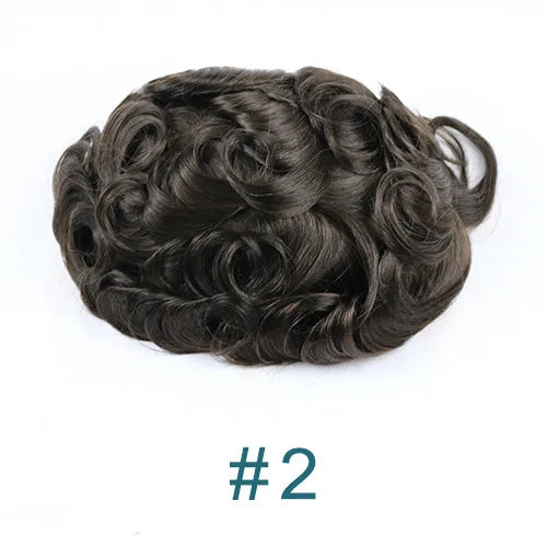 100% cheveux humains hommes toupet naissance des cheveux naturelle pleine peau Pu Base Durable mince 0.1mm hommes perruques unité de remplacement prothèse capillaire