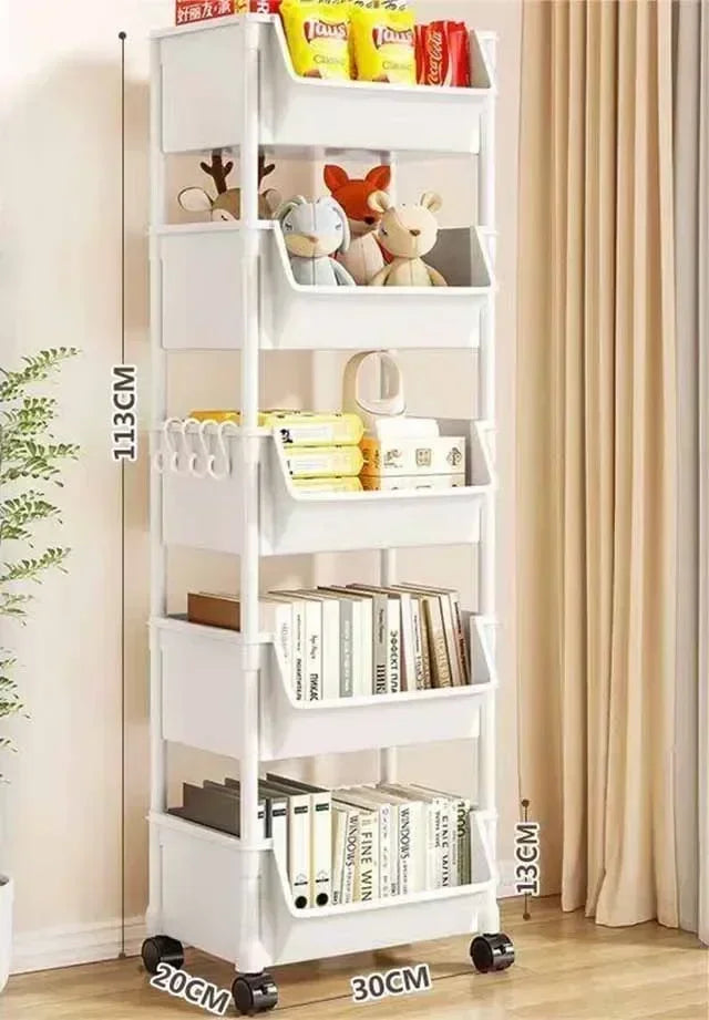 Bibliothèque à roulettes multicouche simple, armoire de rangement à fente étroite, coin de cuisine, petit meuble de rangement, T1