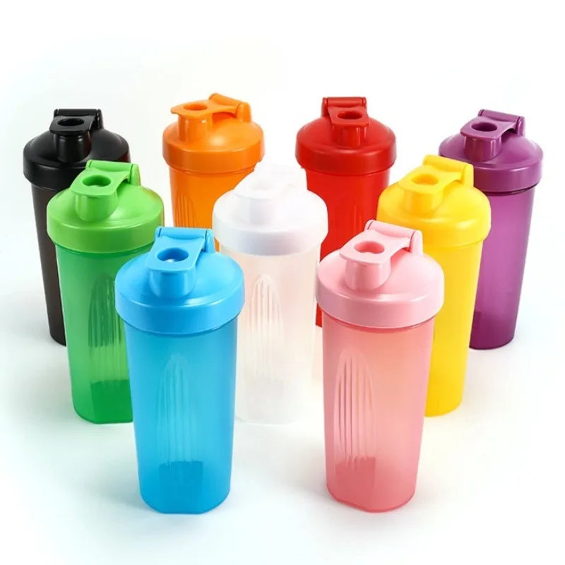 Bouteille Shaker de 600ml, bouteille en plastique Shaker de protéines de 20oz, bouteille de Fitness Portable pour les amateurs de Fitness et les athlètes