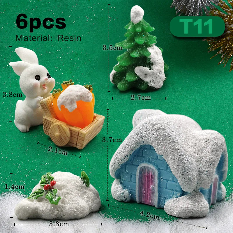 Figurine de pâques de noël, lapin blanc, carotte, bricolage, décor de chambre Kawaii, accessoires de décoration de jardin féerique miniatures modernes