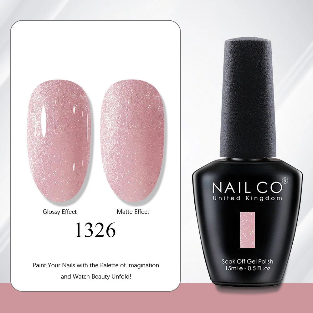 NAILCO 15ml Vernis à ongles Gel Vernis Semi Permanent UV Gel Vernis manucure Vernis Nail Art Nude Gel Poliish