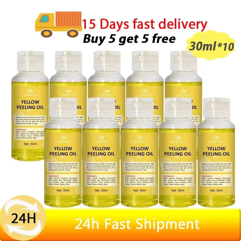 Huile de Peeling Jaune pour le Bain, Accessoire pour Blanchir la Peau Foncée, Éclaircir le Corps, les Coudes, les Genoux, la Main, Fréquence Exexponsive, Nourrir la Peau