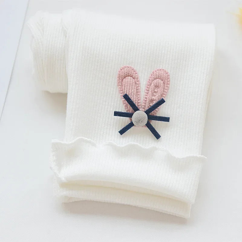 Girls' cotton leggings with elastic waistband, cute pants for babies and children, autumn and spring collection