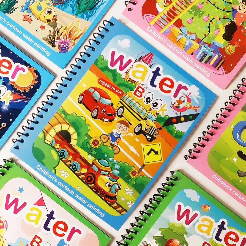 1 livre + 1 stylo livre de coloriage réutilisable livre de peinture à l'eau éducation précoce sensorielle Puzzle dessin jouets