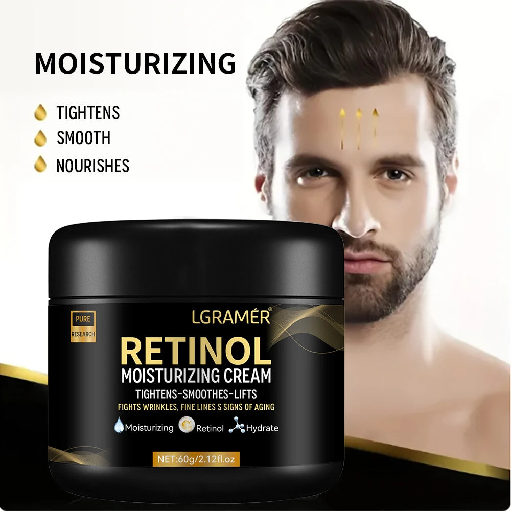 Crème hydratante pour le visage au rétinol pour hommes, Anti-rides, vieillissement, hydratant, rétrécit les Pores, blanchissant, lisse