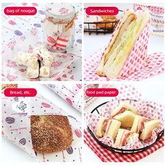 Papier ciré de qualité alimentaire, 50 pièces/lot, papier de graisse, emballages alimentaires, papier d'emballage pour pain, Sandwich, hamburger, frites, papier huilé, outils de cuisson