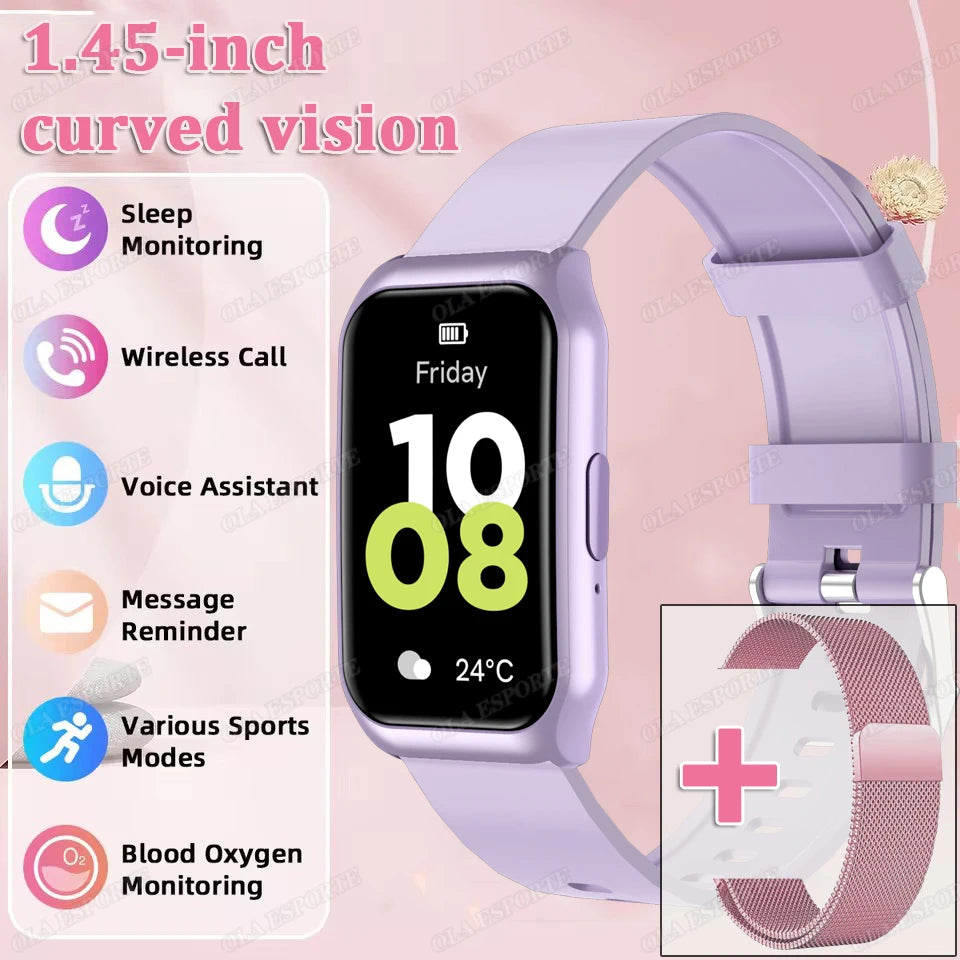 Nouveau écran incurvé montre intelligente 2025 pour montre de santé fréquence cardiaque sang oxygène/pression moniteur de sommeil sport étanche Smartwatch