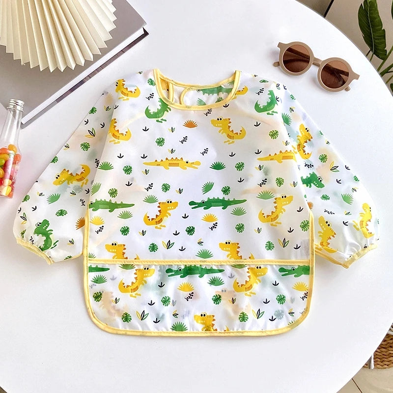 Bavoirs pour bébé, mignon, articles pour bébé, imperméable, manches longues, Smock artistique, tablier d'alimentation pour enfants
