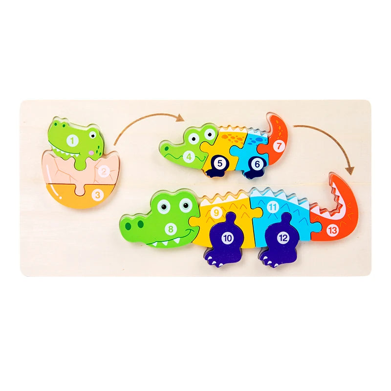 Jouet bébé en bois Puzzle 3D jouets cycle de vie puzzle dessin animé Puzzle pour enfants bébé éducation précoce Intelligence pour les enfants
