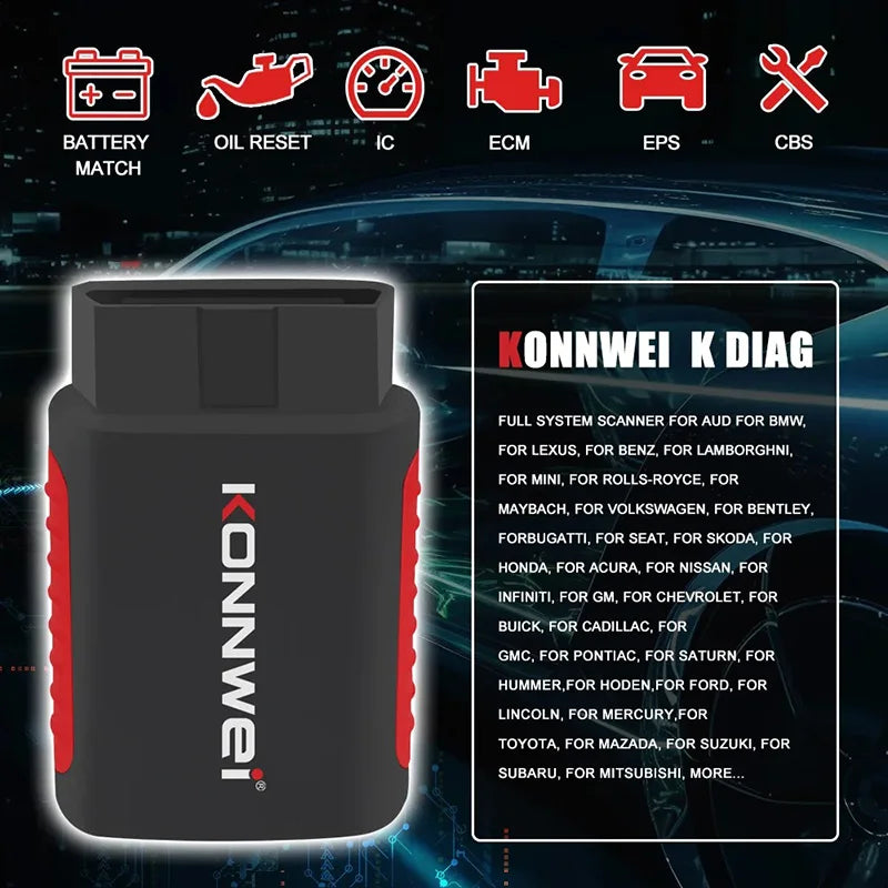 2026 KONNWEI KDIAG système complet Scanner automatique réinitialiser SAS EPB Service ECU programmeur OBD OBD2 outil de Diagnostic de voiture pk Thinkdiag MINI