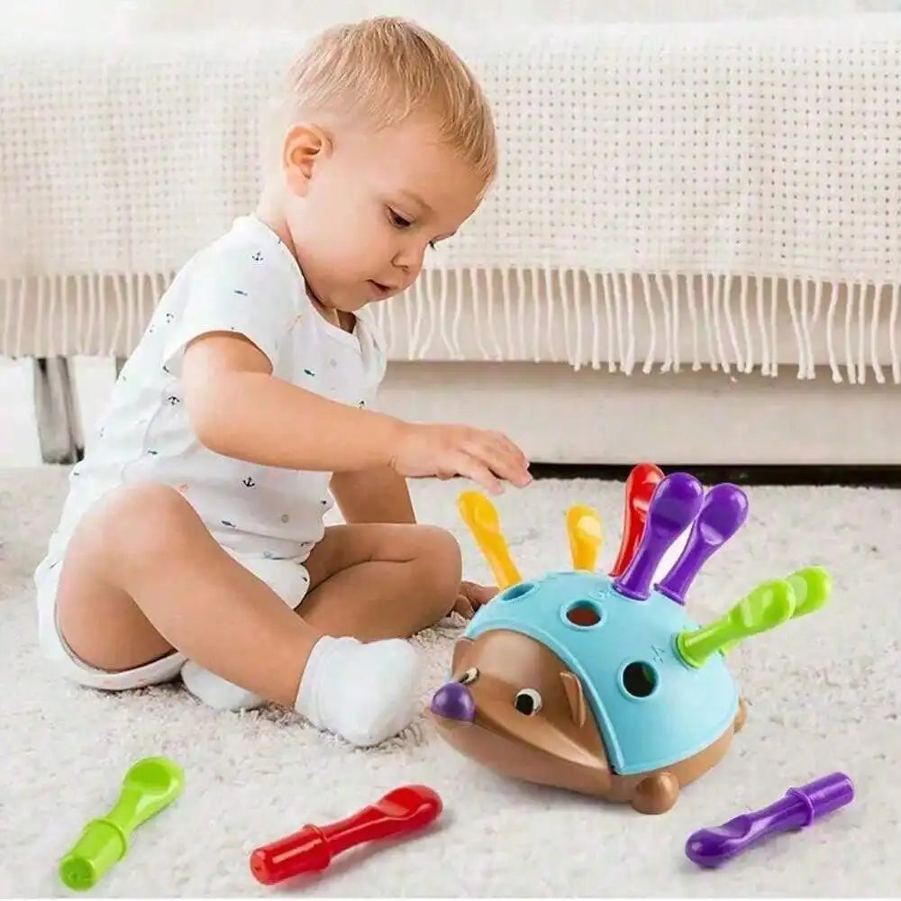 Heddgehog insérer jouet éducatif Montessori jouets formation focalisée sur la motricité Fine des enfants Coordination œil-main combat inséré