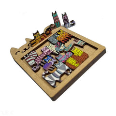 Puzzle en bois en forme de chat, jouet pour enfants, éducation précoce, formation à la réflexion, amusant et difficile, cadeau d'anniversaire pour enfants