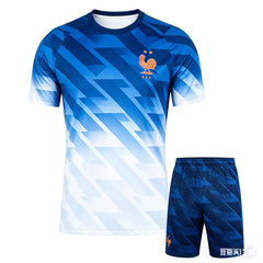 Nouvel ensemble de t-shirts pour hommes 2026 - Maillot de l'équipe nationale française - Tenue d'entraînement d'été - Haut de sport pour adulte - Short